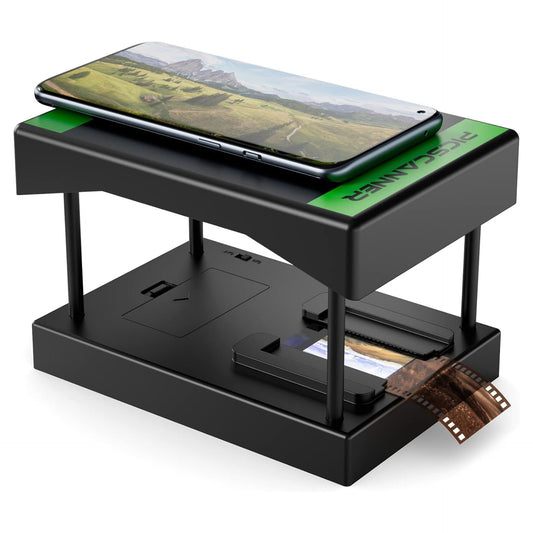 Mobile Film by Rybozen and Slide Scanner, Lets You Scan and Play with Old 35mm Films & Slides Using Your Smartphone Camera, Fun Toys and Gifts with LED Backlight, Rugged Plastic Folding Scanner