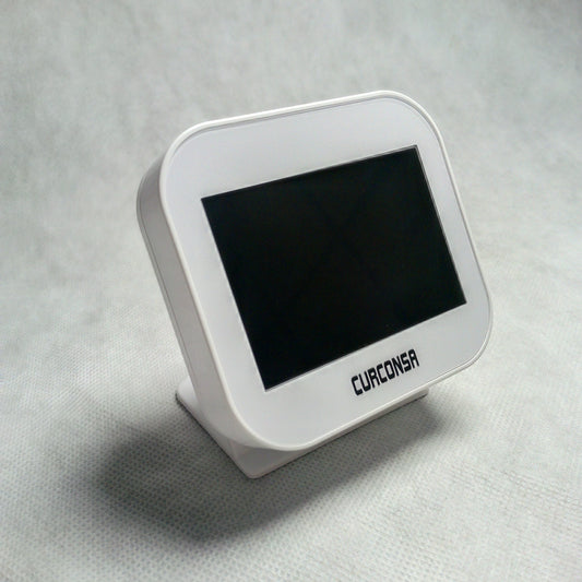 CO2 Monitor, CURCONSA CO2 Meter Indoor Air Humidity and Clock Dual Channel NDIR CO2 Sensor 3.5 Inch TFT Colour Screen with Capacitive Touch 0~5000PPM