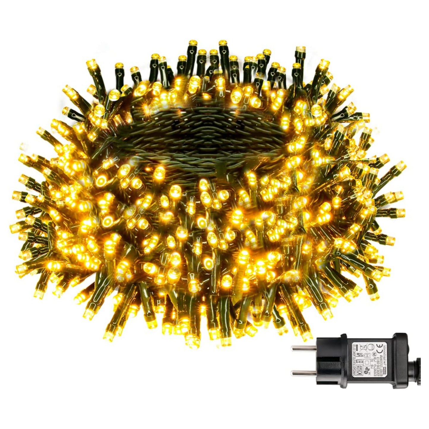 LED cluster light chain outdoor electricity, LIGHTNUM 12M, 400 warm white light chain Christmas tree with 8 modes and memory function, waterproof IP44 for balcony, garden, Christmas, indoor, outdoor decoration