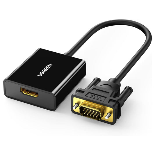 UGREEN HDMI auf VGA Adapter HDMI Buchse zu VGA Stecker 1080P HDTV HDMI auf VGA Adapter mit Audio ist kompatibel mit Rasperry Pi, TV Stick, TV Box und Grafikkarte.