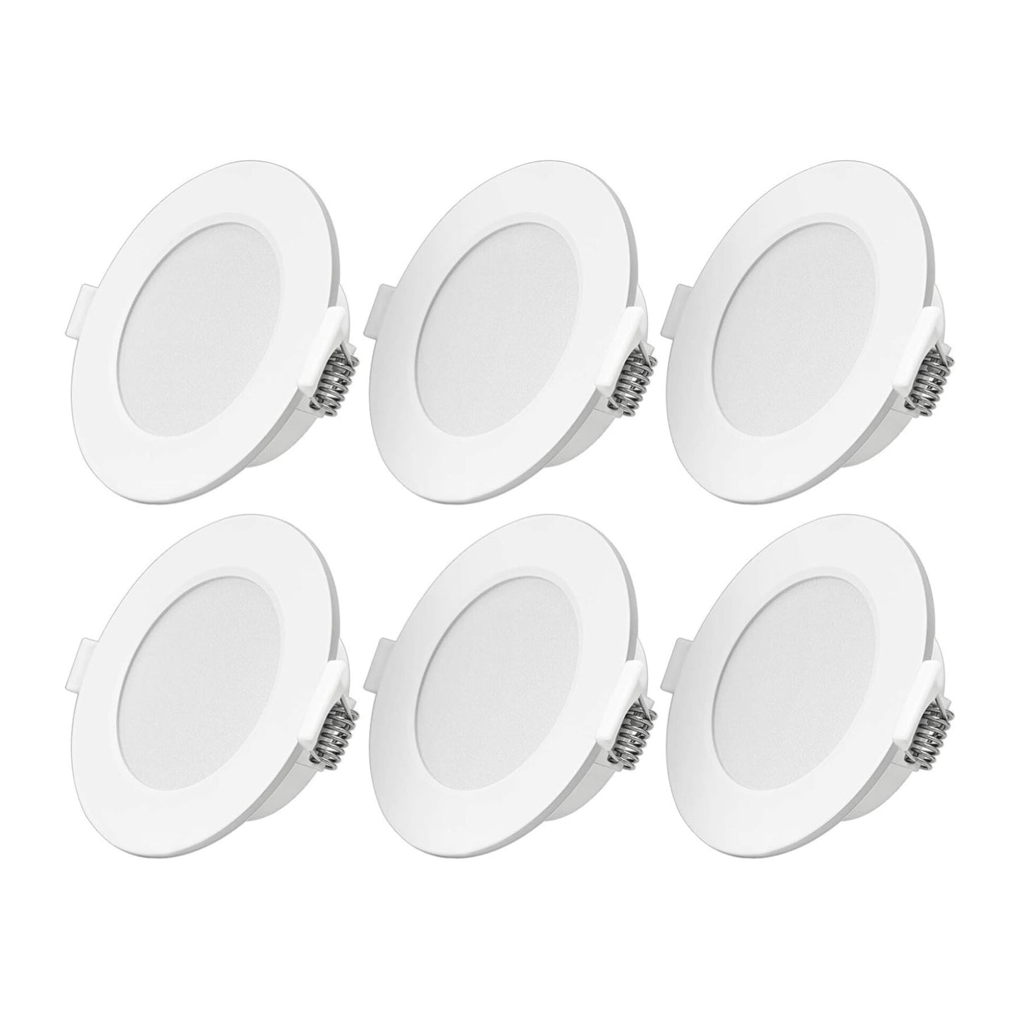 LED Spotlight Recessed Ultra Flat 6 W 230 V LED Spots IP44 Warm White Set of 6 Recessed Lights LED Installation Depth 26 mm Mini Slim Ceiling Spots for Bathroom Living Room [Energy Class F]