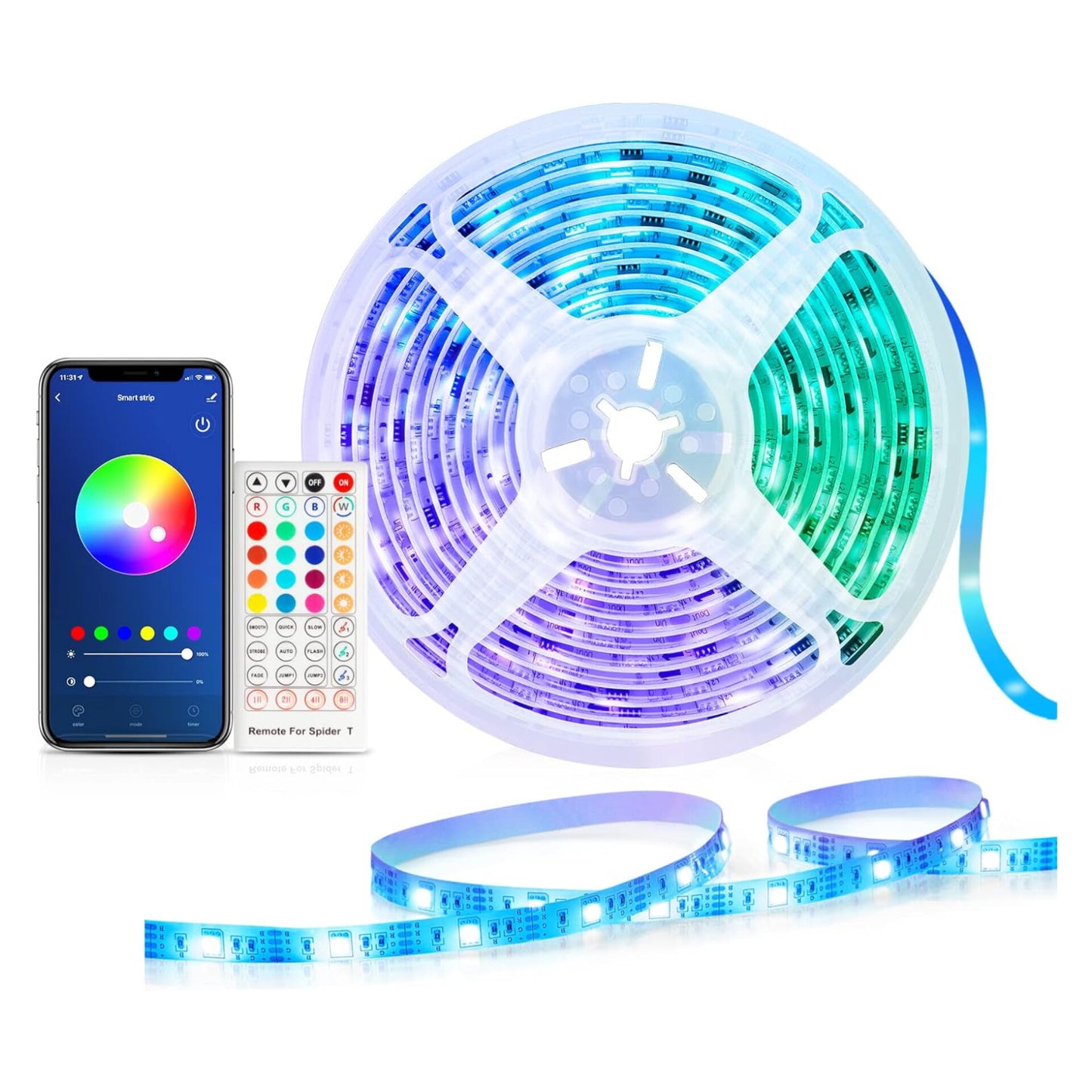 Led Strip Light, Maxcio 10m Led Light Strips Work Alexa and Google Assistant,Smart WiFi App Control with Music Sync Mode,Flexible 5050 RGB Colour Changing Led Lights with 44-Keys Remote for Home Party