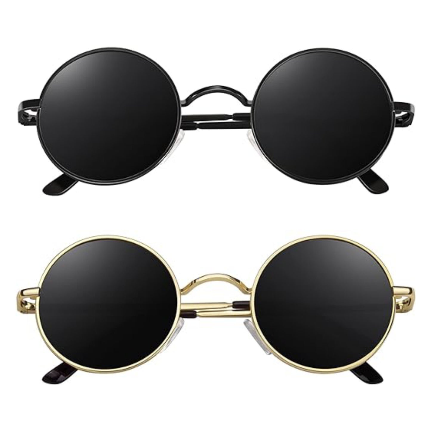 Sunglasses, CGID E01 Small Retro Vintage Style John Lennon Inspired Round Metal Circle Sunglasses For Women And Men Polarized