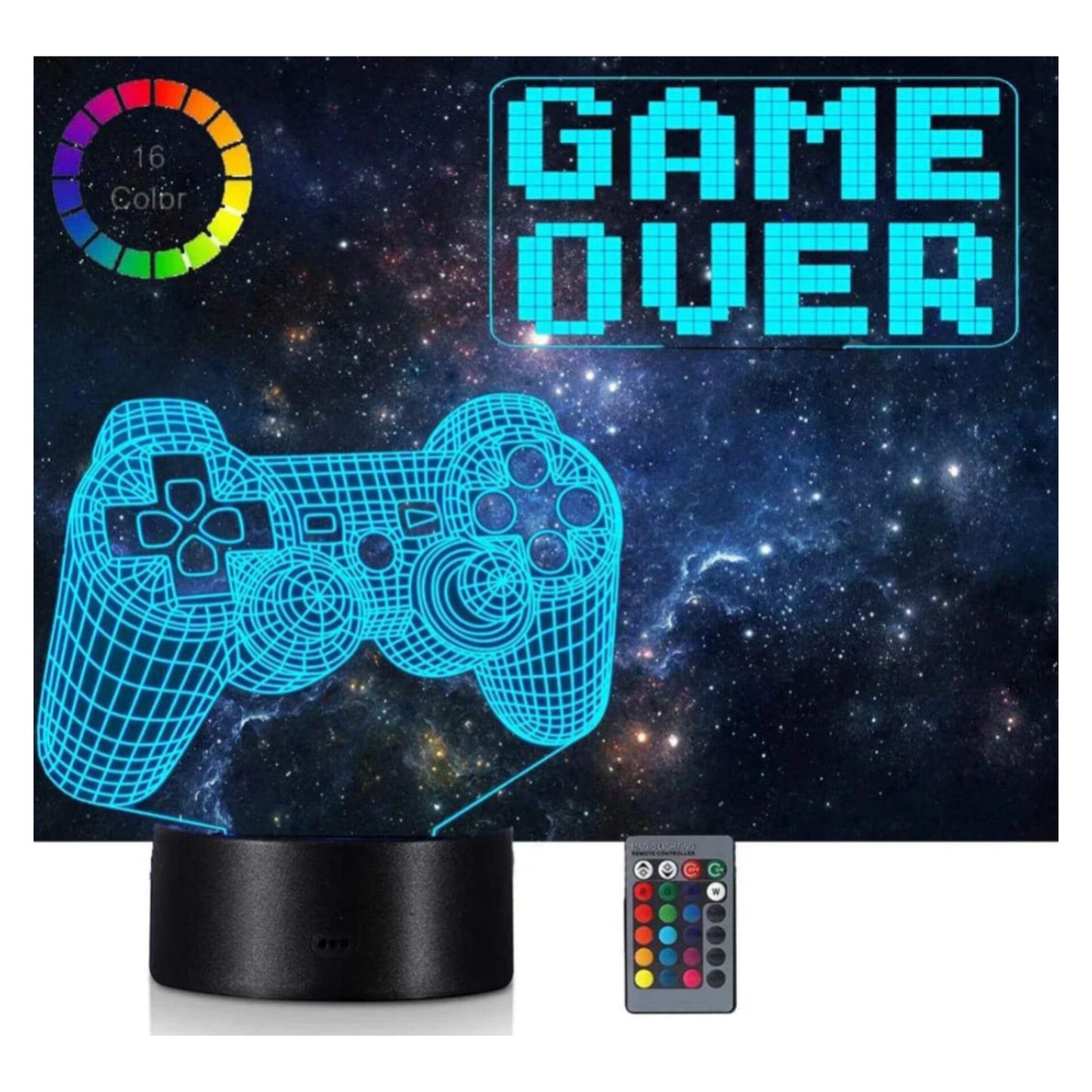 3D Lamp Gamer Games Logo 3D Acrylic LED 16 Colour Changing Night Light Table Lamp Gift Kids Bedroom Game Room Decor as Xmas Holiday Birthday Gifts for Boys Girls Game Controller Theme, Xbox