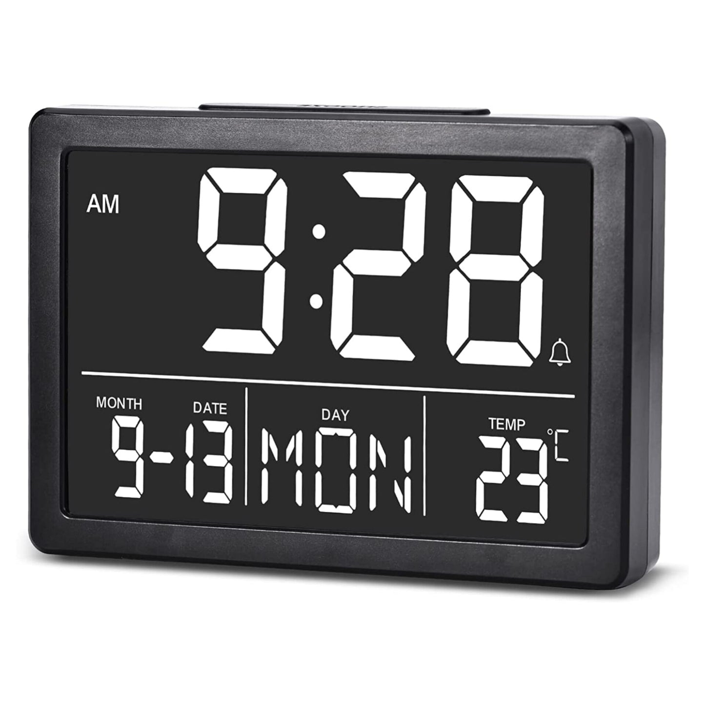 Alarm Clock By SZELAM, Digital 5.5 Inch Larger Display, LED Digital Clock with USB Charger, 6 Brightness Levels, Volume Adjustable, Date Temperature Display, Table Clock for Bedroom, Desk, Children's Living Room